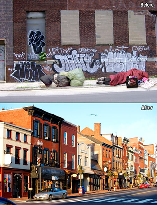 The green space's impact is evident in Warrendale's sudden, overnight transformation from complete shithole (above) to a charming and desirable place to live (below).
